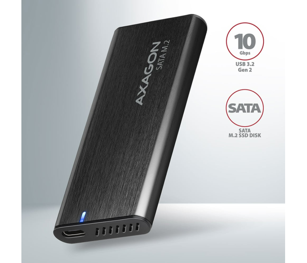 Axagon EEM2-SBC, USB-C 3.2 Gen 2 - M.2 SATA SSD RAW box, bezśrubowy - 1353419 - zdjęcie 7
